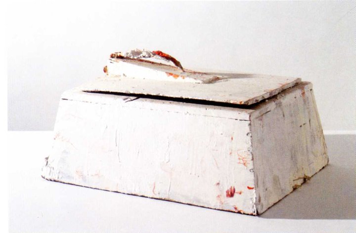 82 untitled bassano in teverina 1985 wood  plaster nails red pigment white paint 13 x 18 1:4 x 23 3:4 traces of poem (cf w analysis of the rose series of ptgs).jpg